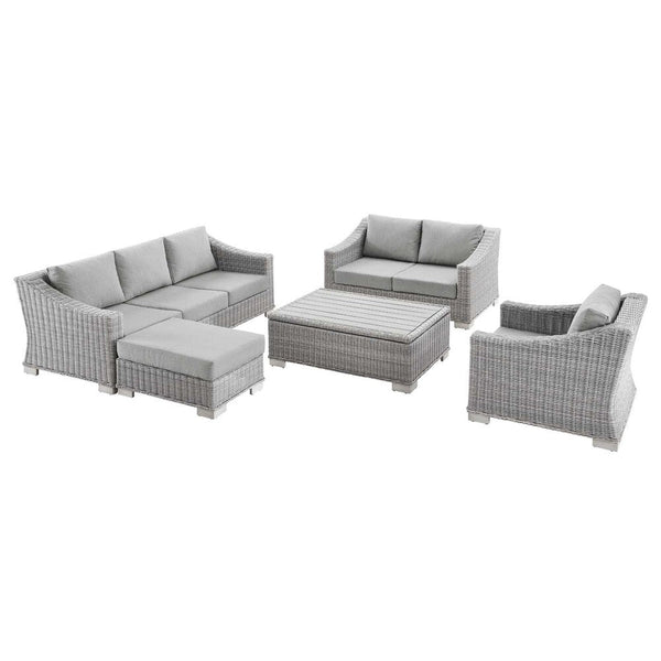 Modway Conway 5-Piece Outdoor Patio Wicker Rattan Furniture Set - EEI-5092