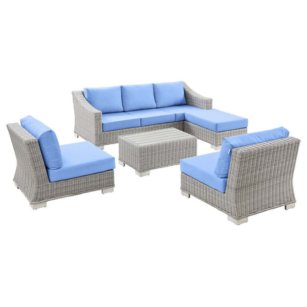 Modway Conway 5-Piece Outdoor Patio Wicker Rattan Furniture Set - EEI-5097  1