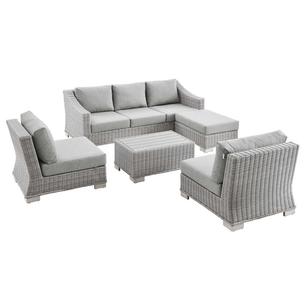 Modway Conway 5-Piece Outdoor Patio Wicker Rattan Furniture Set - EEI-5097