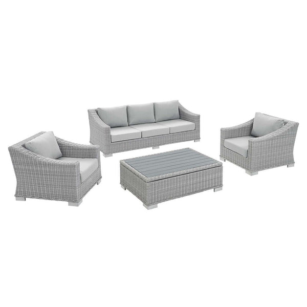 Modway Conway Sunbrella® Outdoor Patio Wicker Rattan 4-Piece Furniture Set - EEI-4359