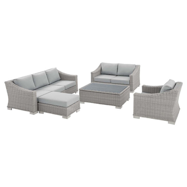 Modway Conway Sunbrella® Outdoor Patio Wicker Rattan 5-Piece Furniture Set - EEI-4356