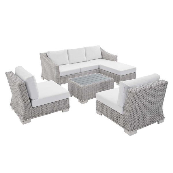 Modway Conway Sunbrella® Outdoor Patio Wicker Rattan 5-Piece Furniture Set - EEI-4361  1