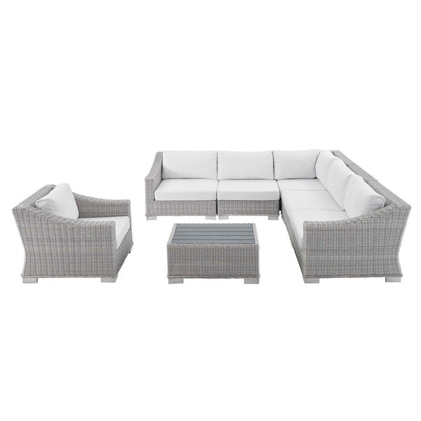 Modway Conway Sunbrella® Outdoor Patio Wicker Rattan 7-Piece Sectional Sofa Set - EEI-4362  1