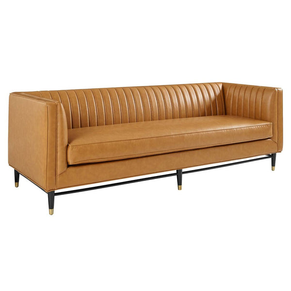 Modway Devote Channel Tufted Vegan Leather Sofa - EEI-4721