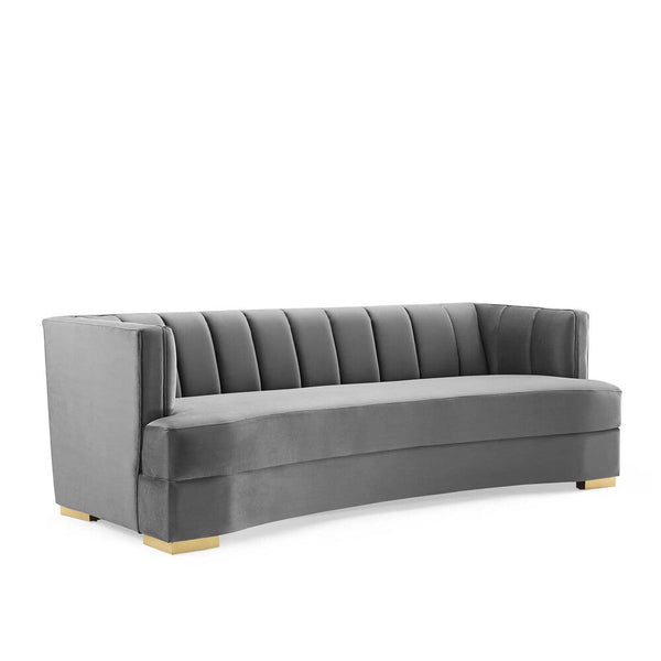 Modway Encompass Channel Tufted Performance Velvet Curved Sofa - EEI-4134