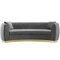 Modway Enthusiastic Vertical Channel Tufted Curved Performance Velvet Sofa - EEI-3407  1