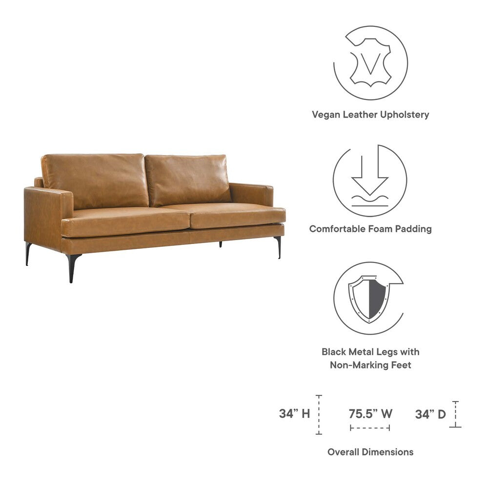 Modway Evermore Vegan Leather Sofa - EEI-6049  5