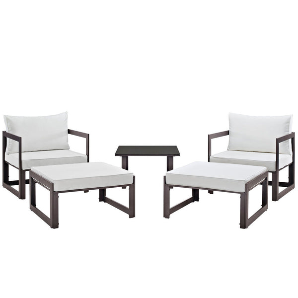 Modway Fortuna 5 Piece Outdoor Patio Sectional Sofa Set - EEI-1721