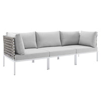 Modway Harmony Sunbrella® Basket Weave Outdoor Patio Aluminum Sofa - EEI-4966