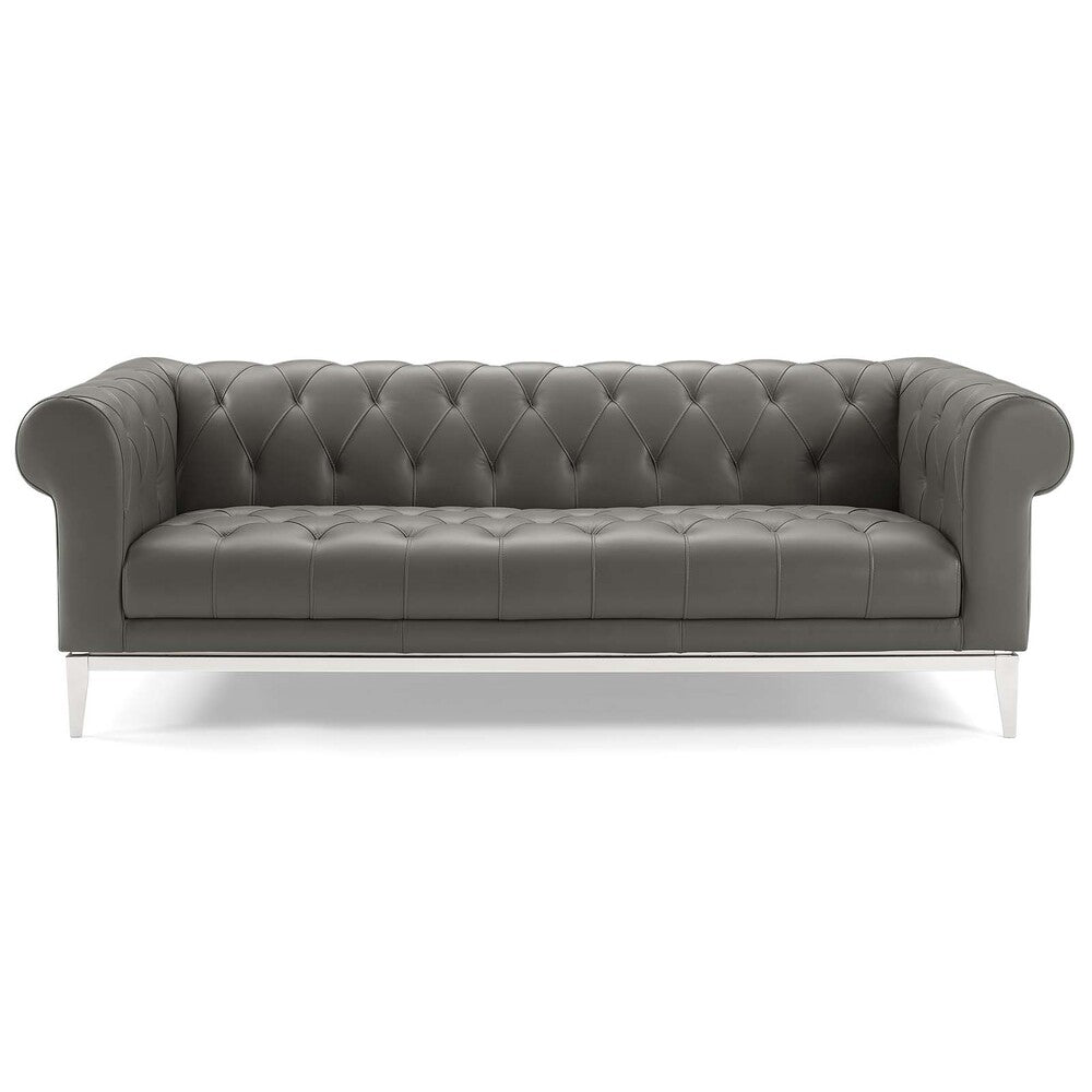 Modway Idyll Tufted Button Upholstered Leather Chesterfield Sofa - EEI-3441  4