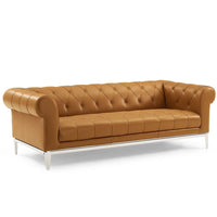 Modway Idyll Tufted Button Upholstered Leather Chesterfield Sofa - EEI-3441  1