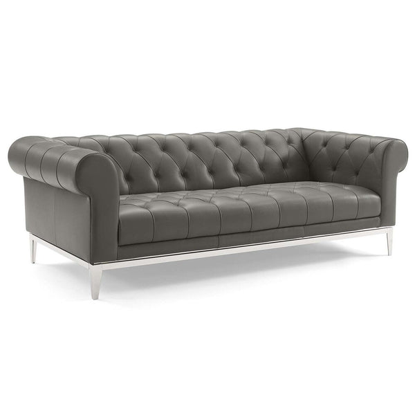 Modway Idyll Tufted Button Upholstered Leather Chesterfield Sofa - EEI-3441