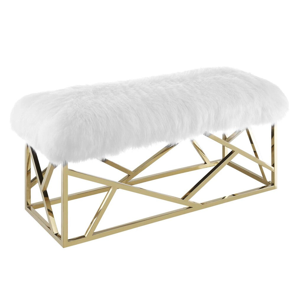 Modway Intersperse Sheepskin Bench - EEI-2846  1