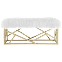 Modway Intersperse Sheepskin Bench - EEI-2846  2