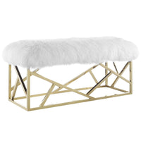 Modway Intersperse Sheepskin Bench - EEI-2846