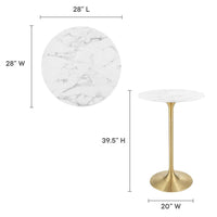 Modway Lippa 28" Round Artificial Marble Bar Table - EEI-3264  4