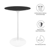 Modway Lippa 28" Round Artificial Marble Bar Table - EEI-5203  3