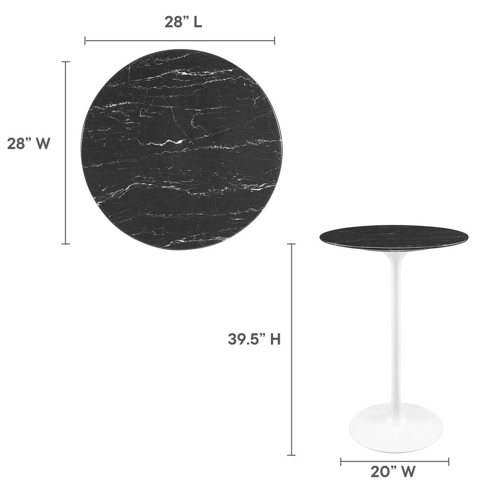 Modway Lippa 28" Round Artificial Marble Bar Table - EEI-5203  4