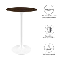 Modway Lippa 28" Round Wood Grain Bar Table - EEI-5199  3