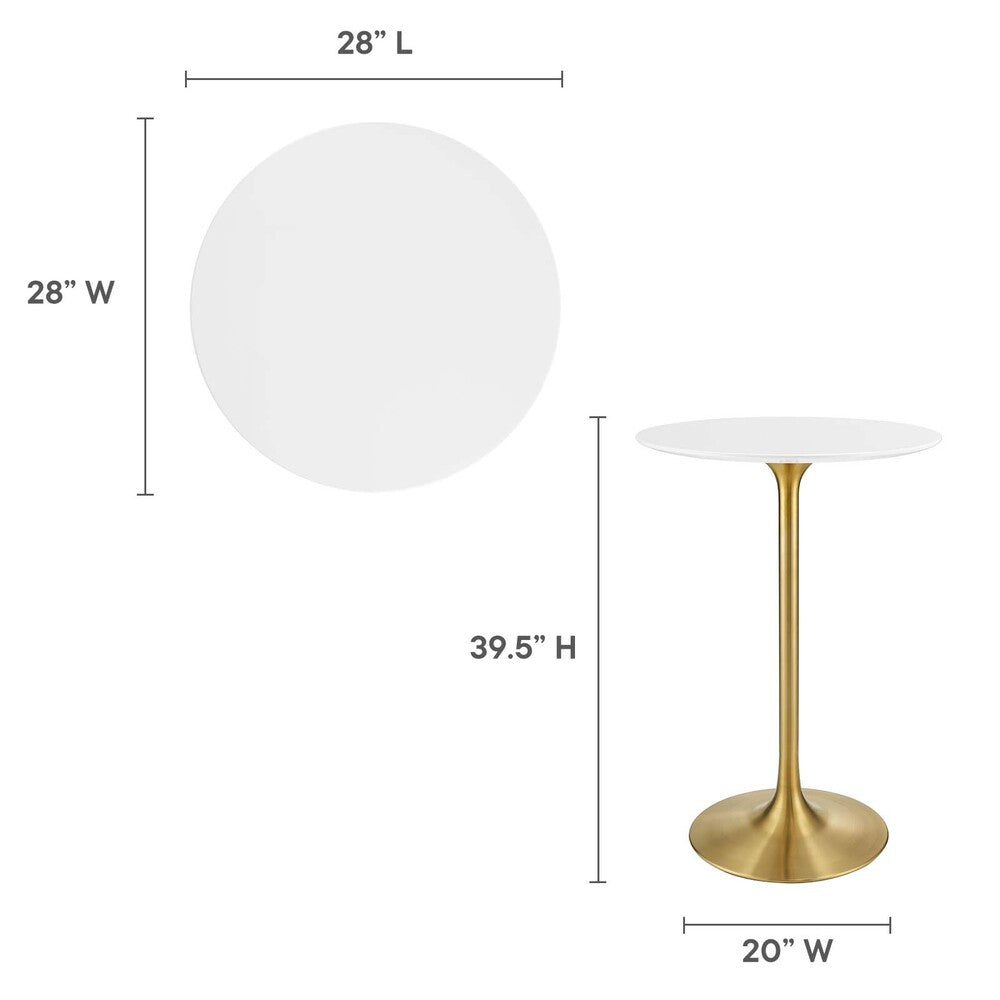 Modway Lippa 28" Round Wood Top Bar Table - EEI-3262  4