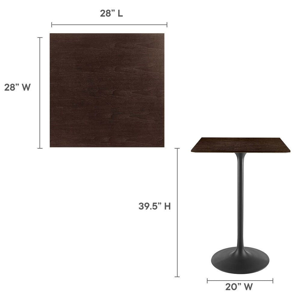 Modway Lippa 28" Square Wood Grain Bar Table - EEI-4891  5