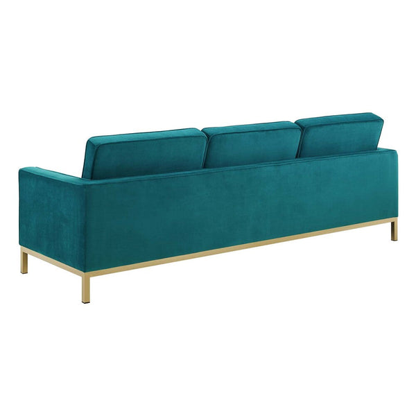 Modway Loft Gold Stainless Steel Leg Performance Velvet Sofa - EEI-3387  1