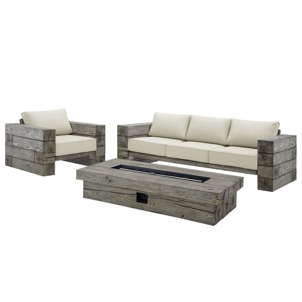 Modway Manteo Rustic Coastal Outdoor Patio Sunbrella® 3 Piece Set - EEI-4035