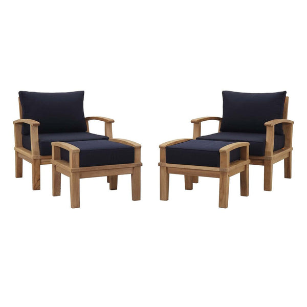 Modway Marina 4 Piece Outdoor Patio Teak Set - EEI-1537  1