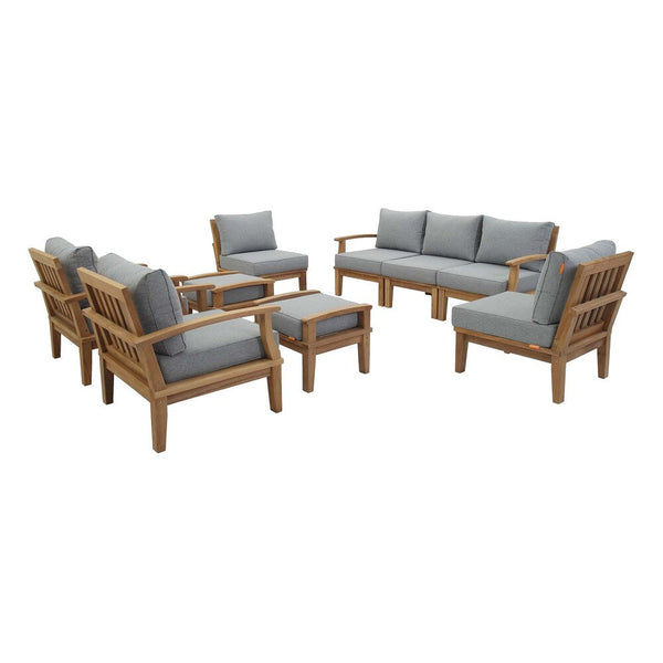 Modway Marina 9 Piece Outdoor Patio Teak Set - EEI-1488