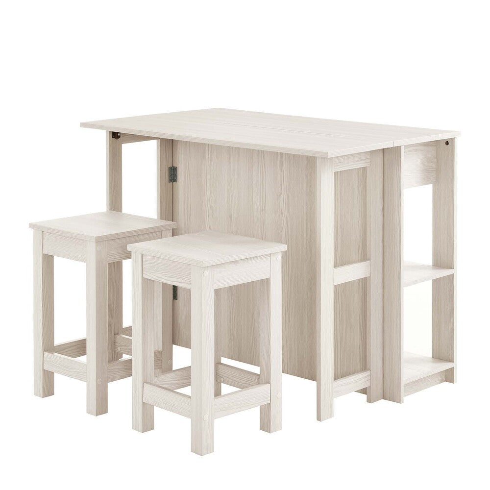 Modway Meadowbrook 3-Piece Kitchen Island and Stool Set - EEI-6731  2