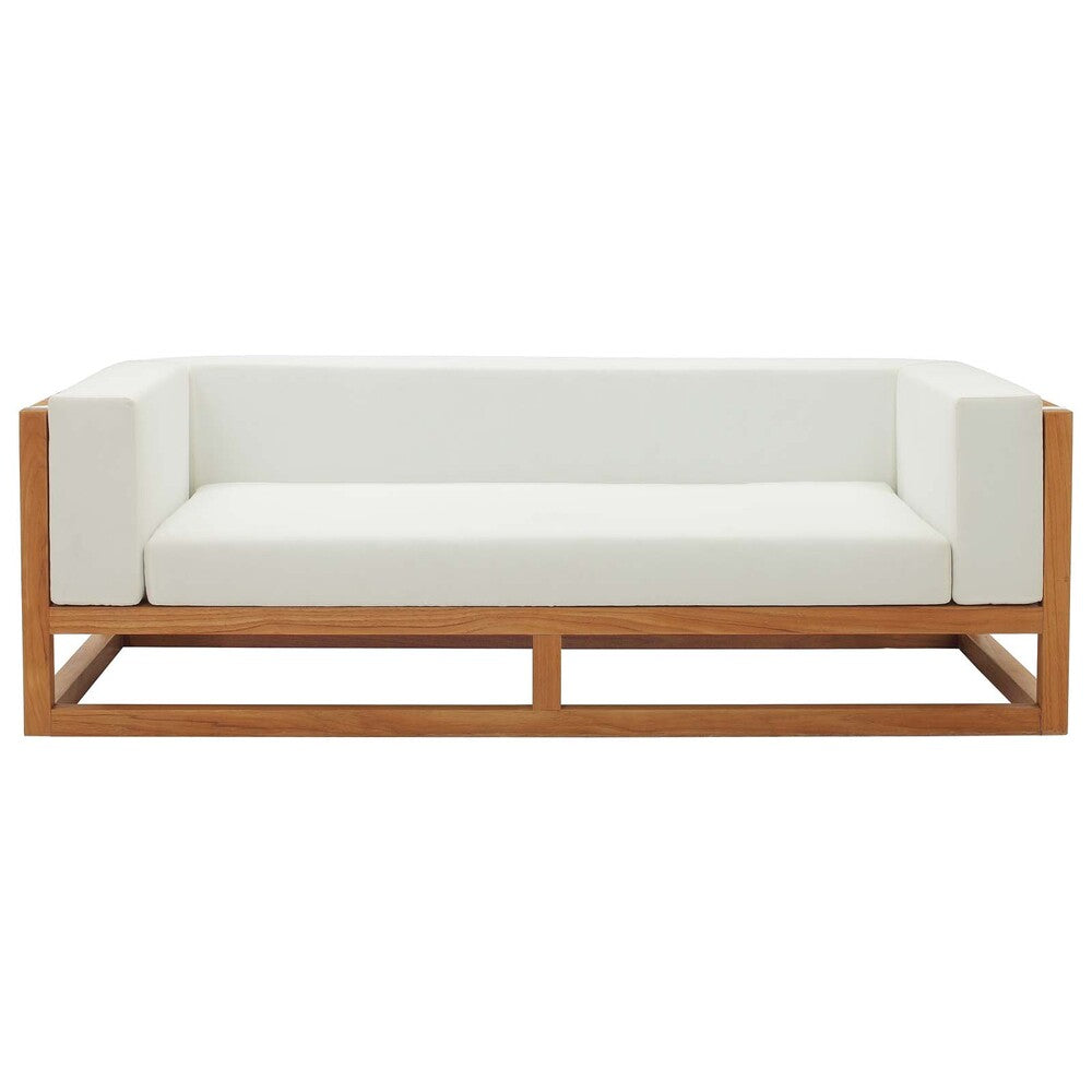 Modway Newbury Accent Lounge Outdoor Patio Premium Grade A Teak Wood Sofa - EEI-3423  3