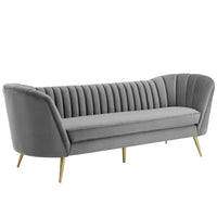 Modway Opportunity Vertical Channel Tufted Curved Performance Velvet Sofa - EEI-3453  2