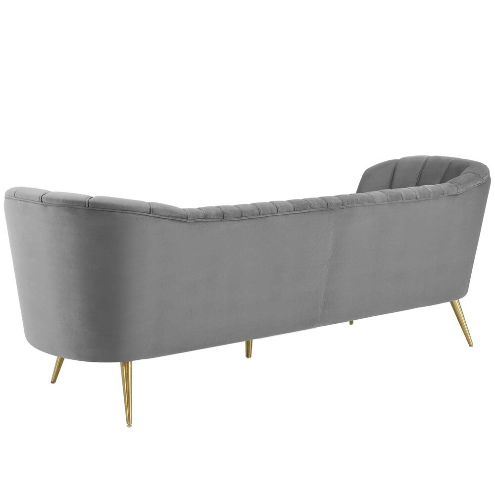 Modway Opportunity Vertical Channel Tufted Curved Performance Velvet Sofa - EEI-3453  3