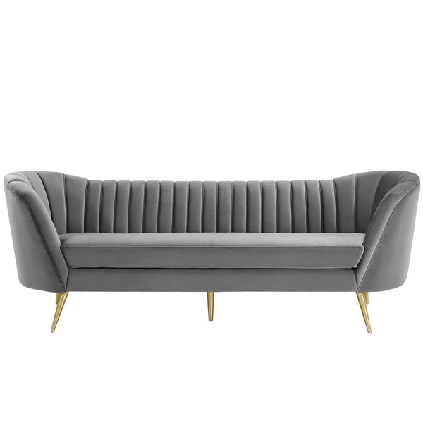 Modway Opportunity Vertical Channel Tufted Curved Performance Velvet Sofa - EEI-3453