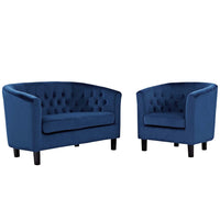 Modway Prospect 2 Piece Performance Velvet Loveseat and Armchair Set - EEI-3154  3