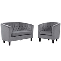 Modway Prospect 2 Piece Performance Velvet Loveseat and Armchair Set - EEI-3154  1