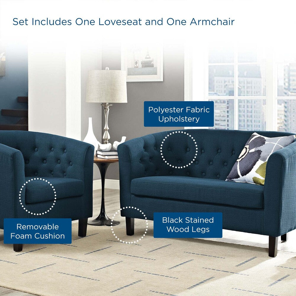 Modway Prospect 2 Piece Upholstered Fabric Loveseat and Armchair Set - EEI-3148  9