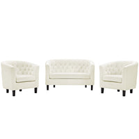 Modway Prospect 3 Piece Performance Velvet Loveseat and Armchair Set - EEI-3152  2