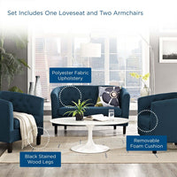 Modway Prospect 3 Piece Upholstered Fabric Loveseat and Armchair Set - EEI-3149  9