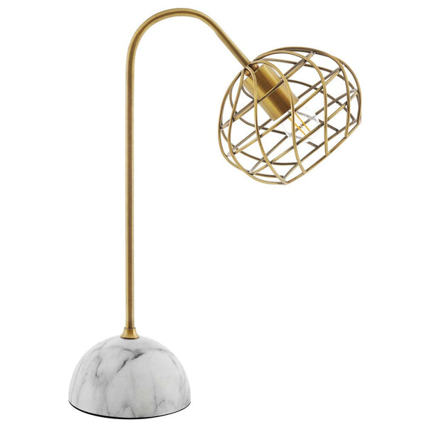 Modway Salient Brass and Faux White Marble Table Lamp - EEI-3086