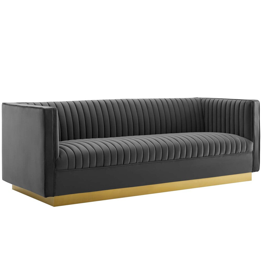 Modway Sanguine Vertical Channel Tufted Performance Velvet Sofa - EEI-3405  2