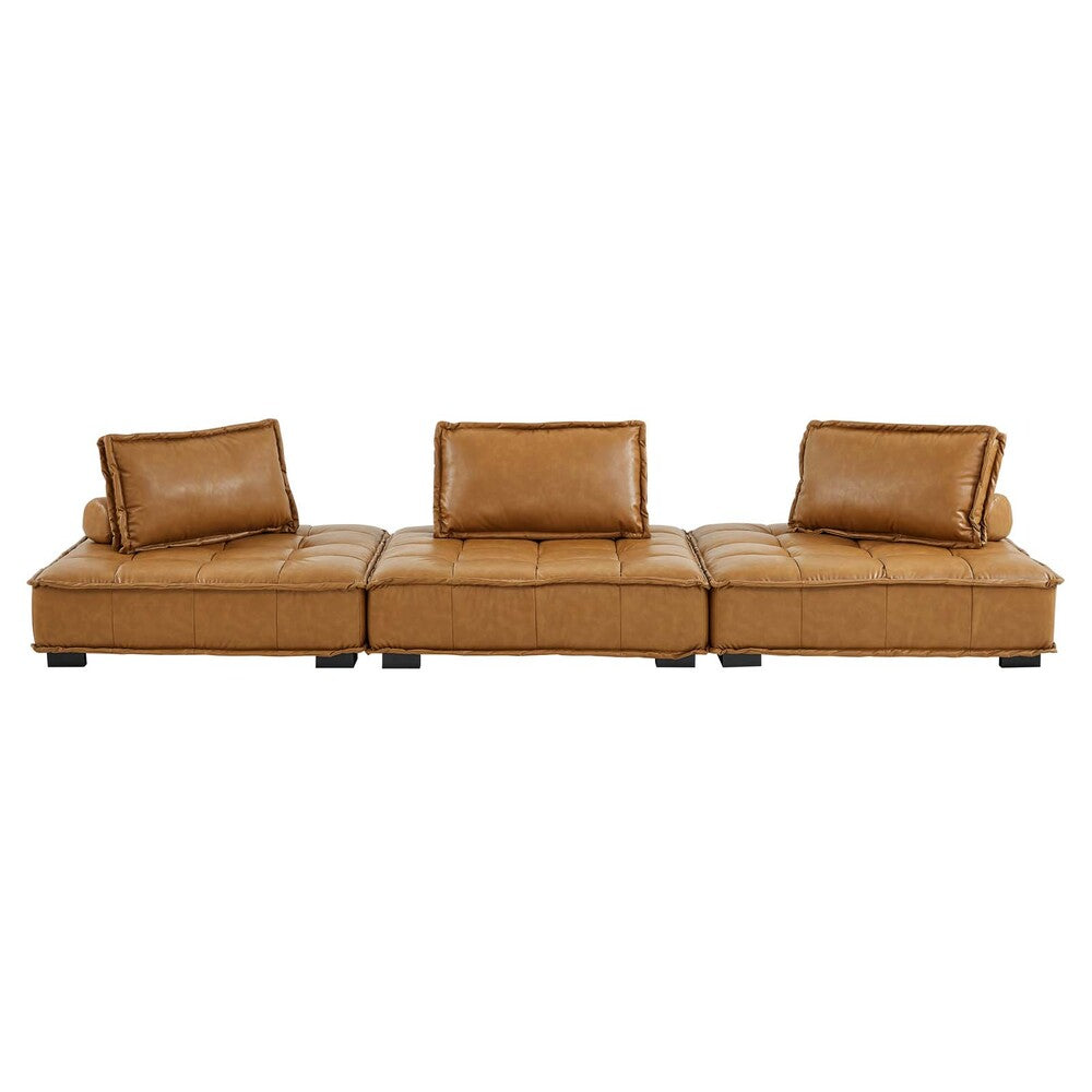 Modway Saunter Tufted Vegan Leather Vegan Leather 3-Piece Sofa - EEI-5207  1