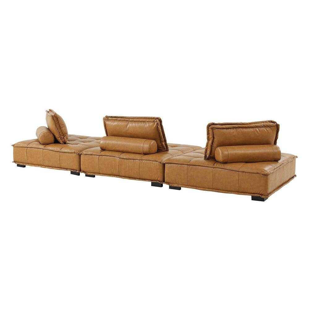 Modway Saunter Tufted Vegan Leather Vegan Leather 3-Piece Sofa - EEI-5207  2