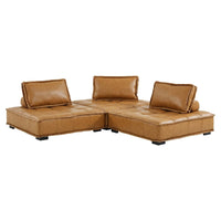 Modway Saunter Tufted Vegan Leather Vegan Leather 3-Piece Sofa - EEI-5207  3