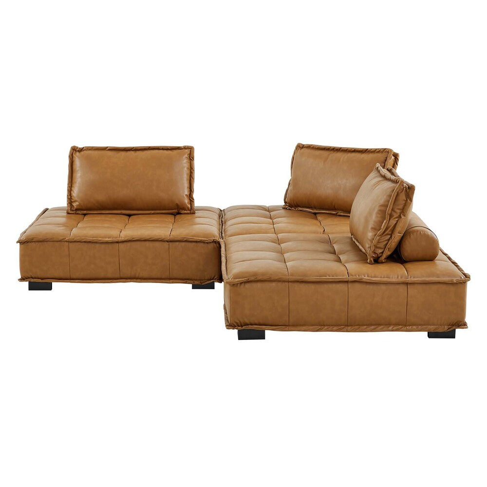 Modway Saunter Tufted Vegan Leather Vegan Leather 3-Piece Sofa - EEI-5207  4