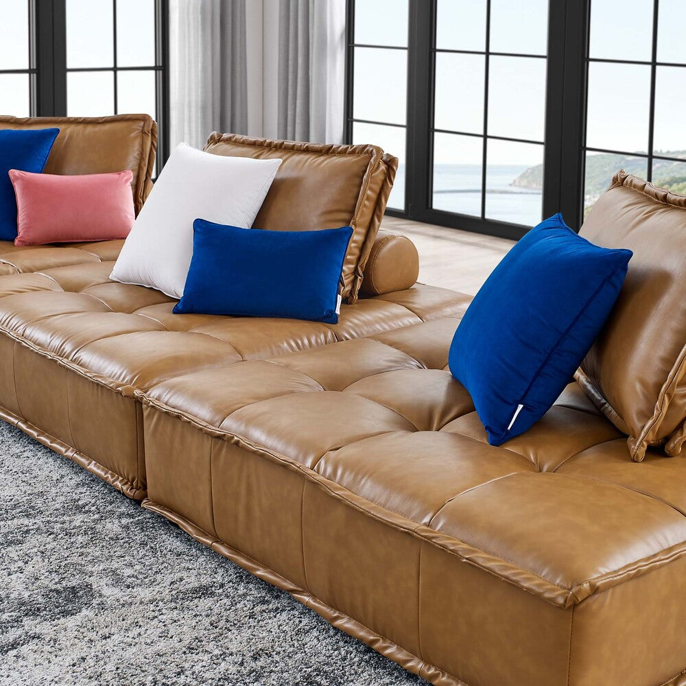 Modway Saunter Tufted Vegan Leather Vegan Leather 3-Piece Sofa - EEI-5207  7