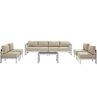 Modway Shore 7 Piece Outdoor Patio Sectional Sofa Set - EEI-2566  4