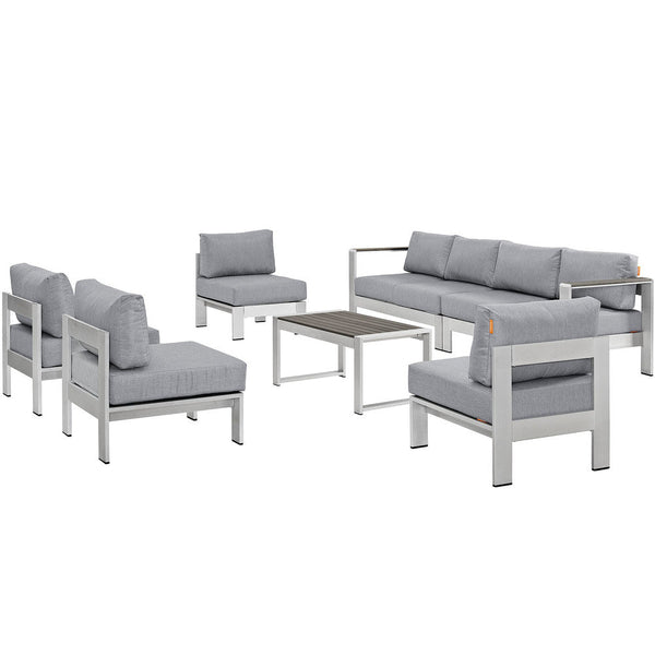 Modway Shore 7 Piece Outdoor Patio Sectional Sofa Set - EEI-2566  1