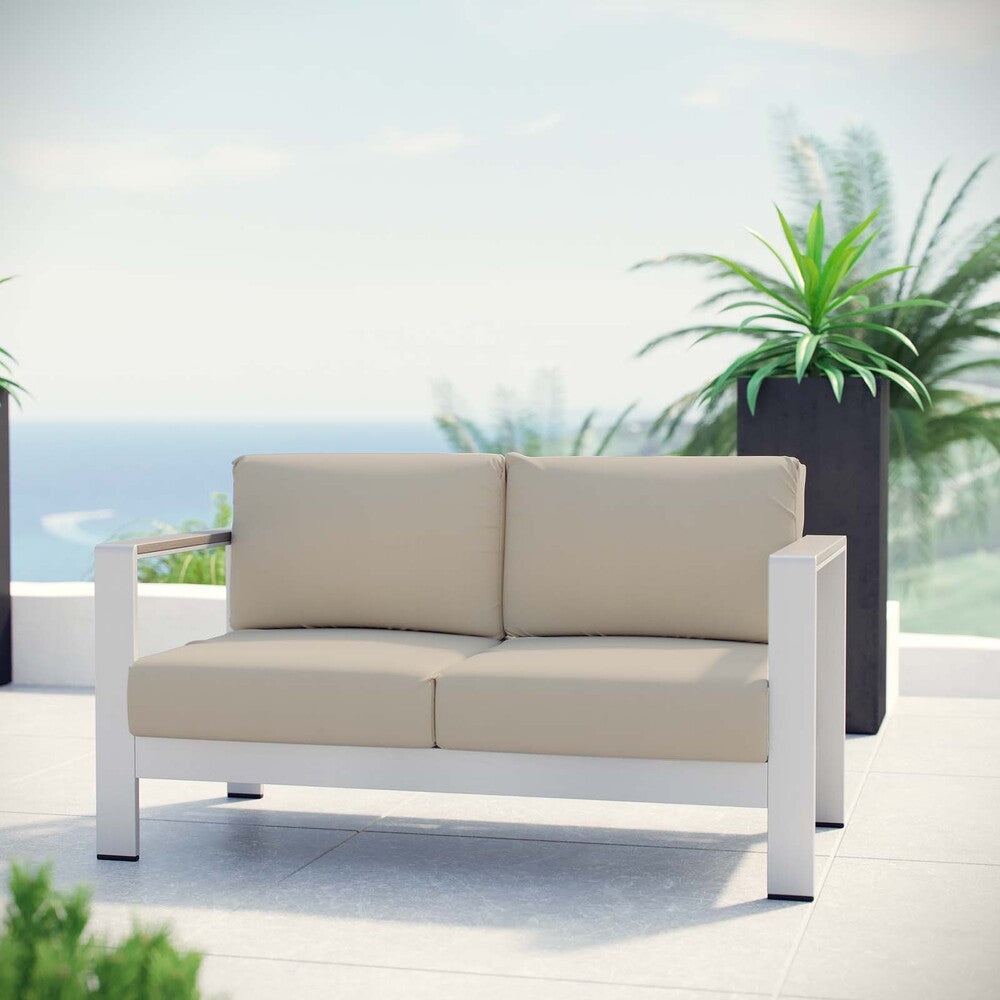 Modway Shore Outdoor Patio Aluminum Loveseat - EEI-2267  6