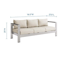 Modway Shore Outdoor Patio Aluminum Sofa - EEI-3917  4